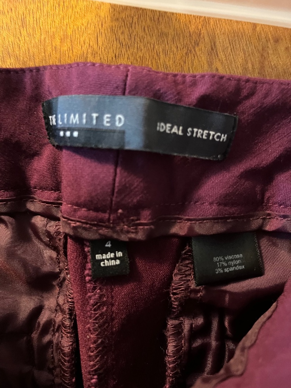 The Limited ideal stretch burgundy dress slacks size 4